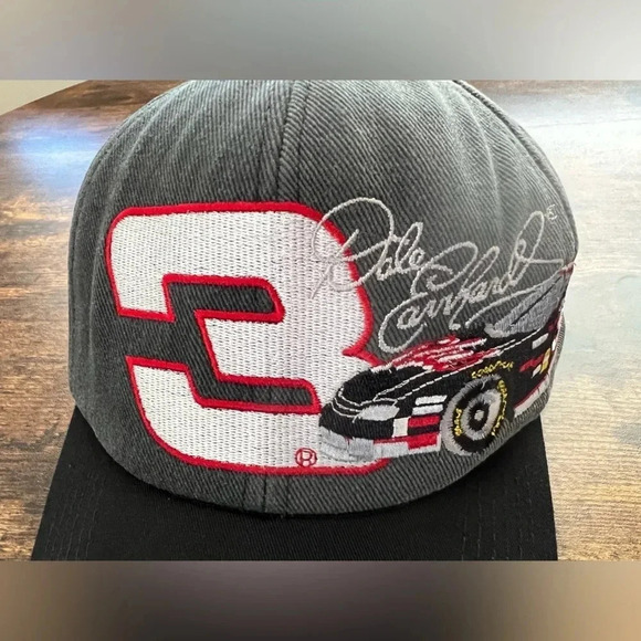 VINTAGE BUNDLE: NASCAR. 3- Dale Earnhardt baseball caps + #3 pin. - Picture 3 of 16